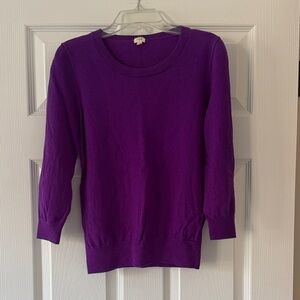 J. Crew Vibrant Purple Crew Neck Merino Wool Sweater